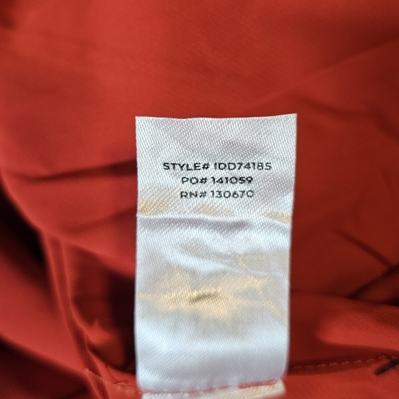 Lulus Women's Reinette Rust Red Faux Wrap Pleated Overlap Sleveless Midi Dress - Picture 13 of 16